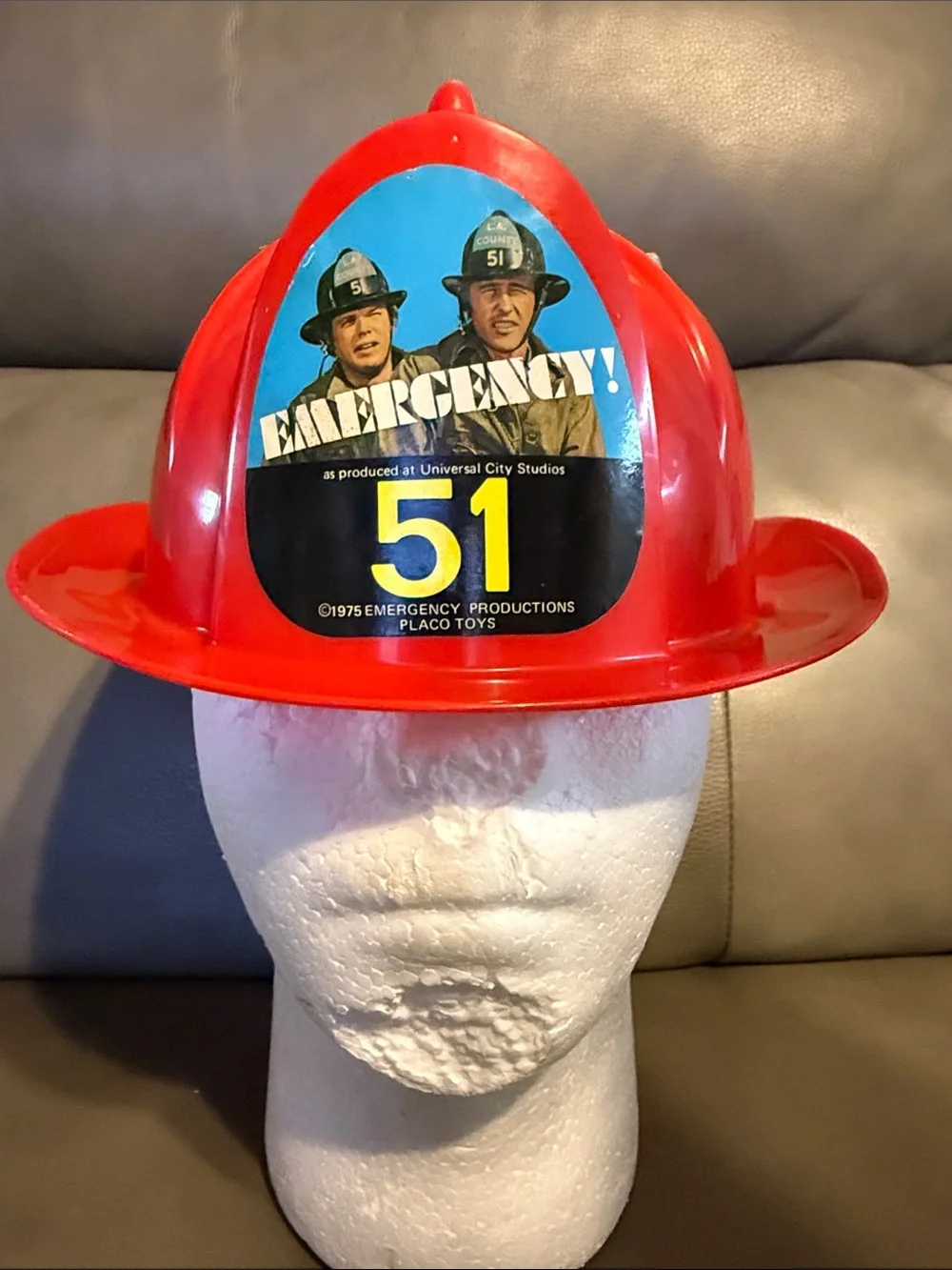 Vintage 70’s TV SHOW “Emergency 51 “Kids Helmet - Classic Plastic Firefighter.